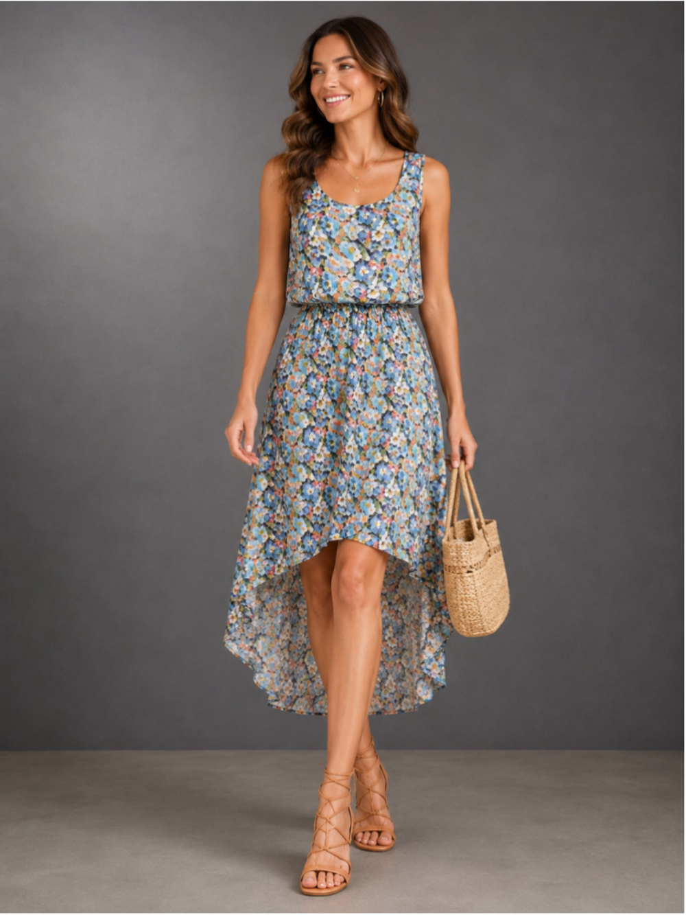 Charlotte Russe Floral Print Hi-Lo Maxi Dress – Women’s Size XL